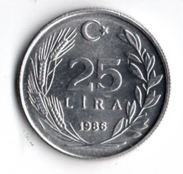 T.C. 25 Lira 1986 (mp1874) - 2