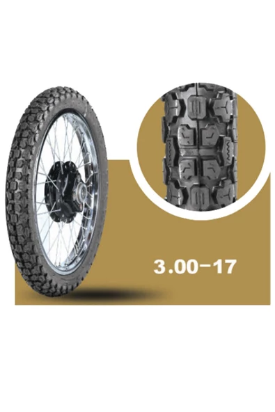 MOTOR LASTİK 300-17 Tt (İÇ LASTİKLE KULLANIMA UYGUNDUR)6pr - 4