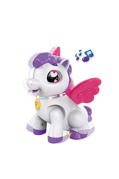 Pilli Sesli Işıklı Hareket Eden Sevimli Unicorn - 1