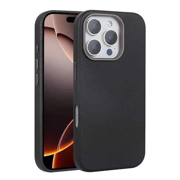 Apple iPhone 16 Pro Kılıf Magsafe Şarj Özellikli PU Deri Zore Adora Kapak - Resim 3