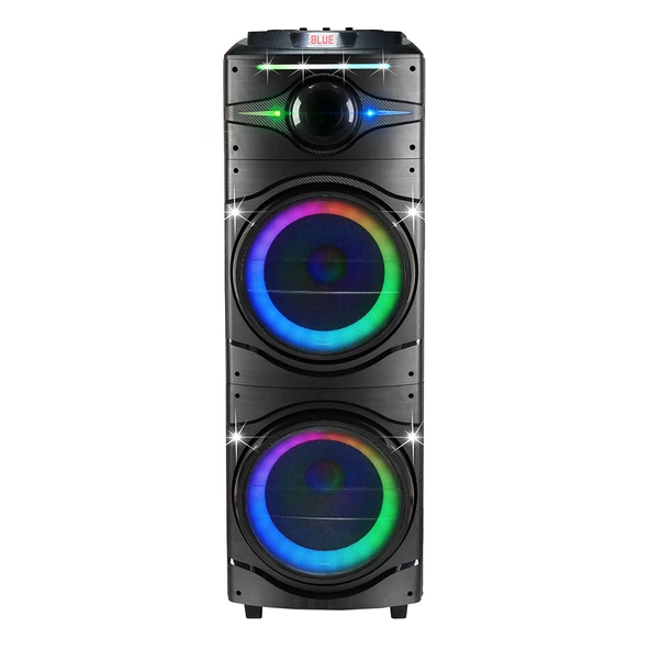 Zore GD-2016 Dijital LED Göstergeli FM Radyolu Mikrofonlu RGB TWS Çift 12 inç Stereo Bass Kablosuz Karaoke Hoparlör - Resim 2