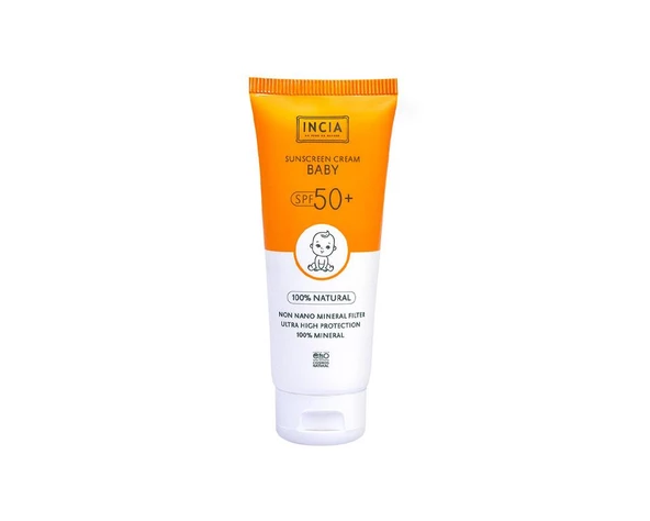 Incia Bebek Yüz ve Vücut için Doğal Güneş Kremi Spf50 50ML- SKT:12/25