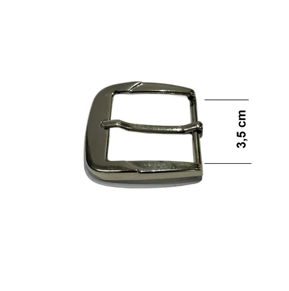 Kemer Tokası 3,5 cm Bej Nikel Hafif Ürün (Leathercraft, Deri Hobi) - 3