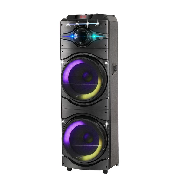 Zore GD-2016 Dijital LED Göstergeli FM Radyolu Mikrofonlu RGB TWS Çift 12 inç Stereo Bass Kablosuz Karaoke Hoparlör - Resim 8
