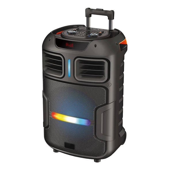 Zore GD-1503 Dijital LED Göstergeli FM Radyolu Mikrofonlu RGB TWS 15 inç Stereo Bass Kablosuz Karaoke Hoparlör - Resim 2