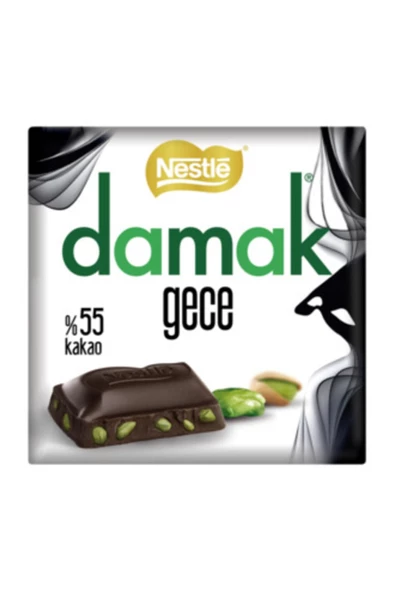 Damak Nestle Gece Antep Fıstıklı Bitter Kare Çikolata 65g