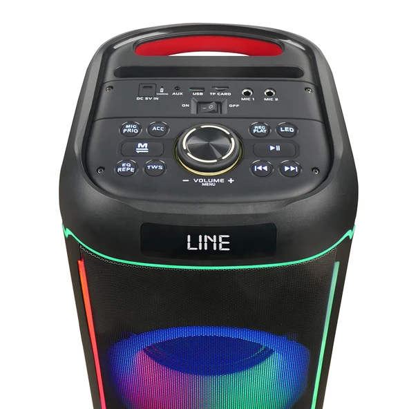 Zore GD-2606 Dijital LED Göstergeli FM Radyolu Mikrofonlu RGB TWS Çift 6.5 inç Stereo Bass Kablosuz Karaoke Hoparlör - Resim 9