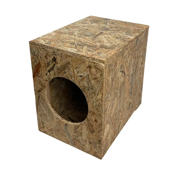 Reyo Kedi Evi Dış Ortam Uygun Ahşap Kedi Evi OSB 43x41x29 cm