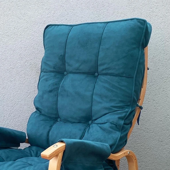 Reyo Santorini Kapitoneli Sallanan Sandalye Dinlenme ve TV Koltuğu Petrol Mavisi - 2