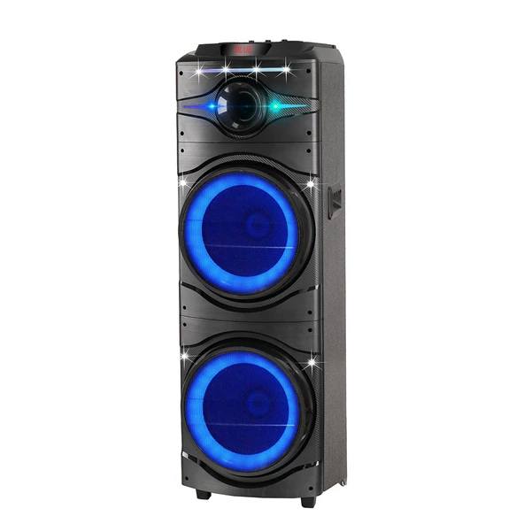 Zore GD-2016 Dijital LED Göstergeli FM Radyolu Mikrofonlu RGB TWS Çift 12 inç Stereo Bass Kablosuz Karaoke Hoparlör - Resim 6