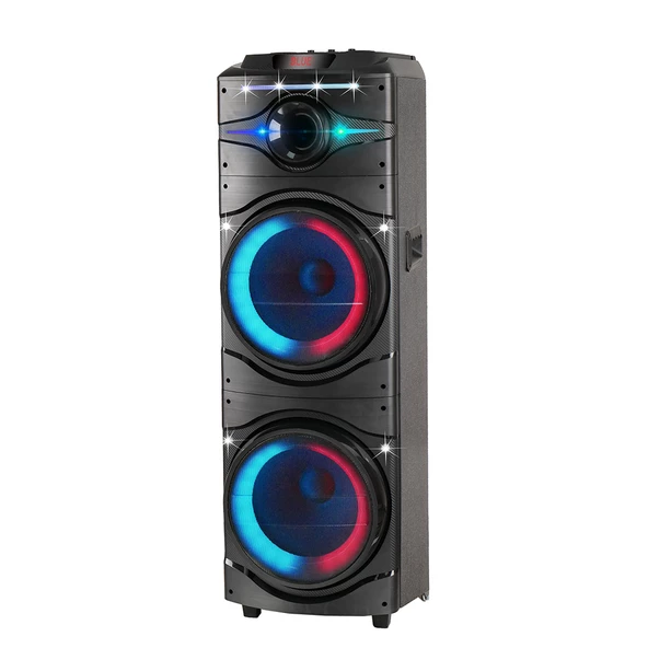 Zore GD-2016 Dijital LED Göstergeli FM Radyolu Mikrofonlu RGB TWS Çift 12 inç Stereo Bass Kablosuz Karaoke Hoparlör - Resim 5