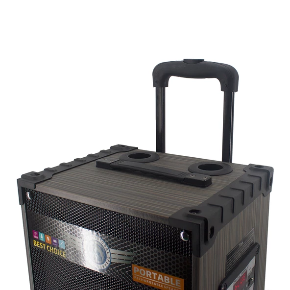 Zore LT-910 Dijital LED Göstergeli FM Radyolu Mikrofonlu Gitar Girişli TWS 10 inç Stereo Bass Kablosuz Karaoke Hoparlör - Resim 6