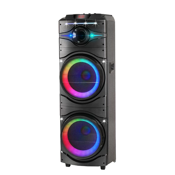 Zore GD-2016 Dijital LED Göstergeli FM Radyolu Mikrofonlu RGB TWS Çift 12 inç Stereo Bass Kablosuz Karaoke Hoparlör - Resim 7