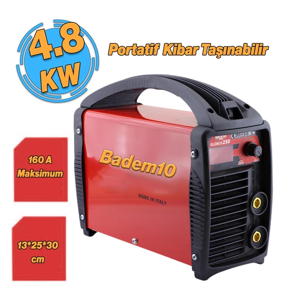 İnverter Demir Metal Kaynak Makinesi 160 Amper 4.8 KW Makina Kaynağı Bazik Elektrot Pens Maske