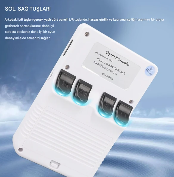 QASUL R36S Oyun Konsolu El Atarisi HD EKRAN  64 Gb Hafıza +15.000 Oyun BEYAZ - 6