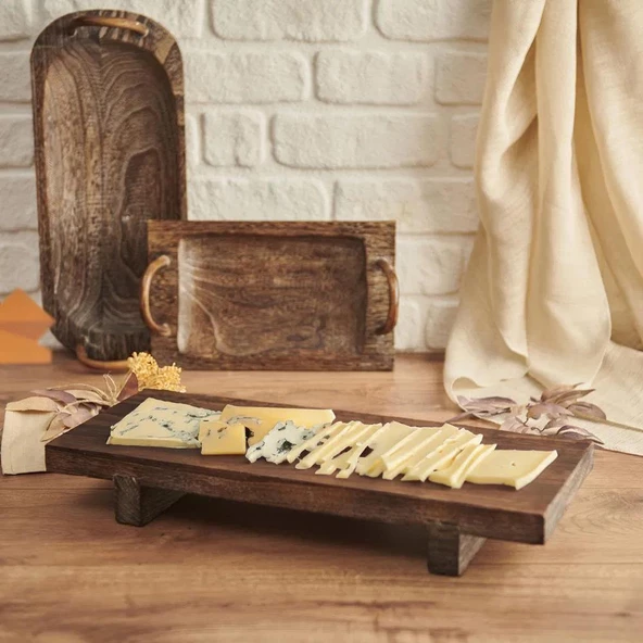 Bambum Bamira Ayaklı Dikdörtgen Küçük Sunum Tepsisi B1630