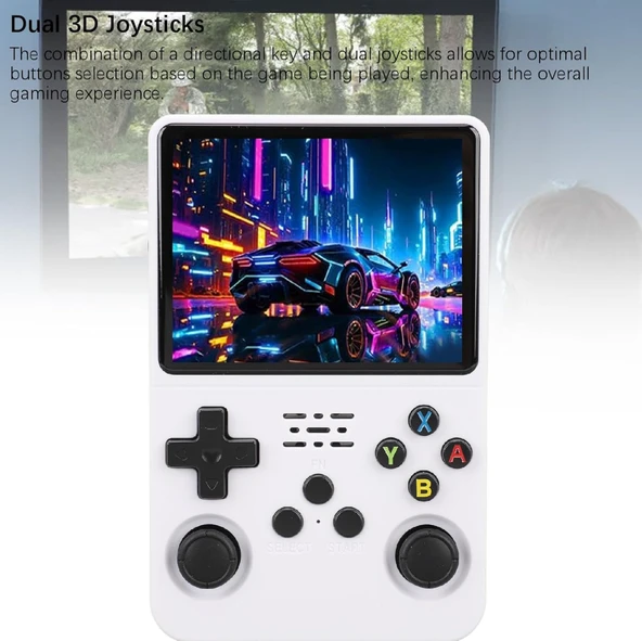 QASUL R36S Oyun Konsolu El Atarisi HD EKRAN  64 Gb Hafıza +15.000 Oyun BEYAZ - 3