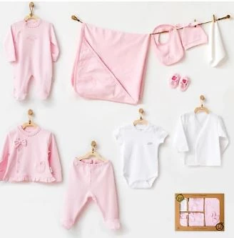 Andywawa Pembe Kız Bebek 10Lu Set Hastane Çıkışı