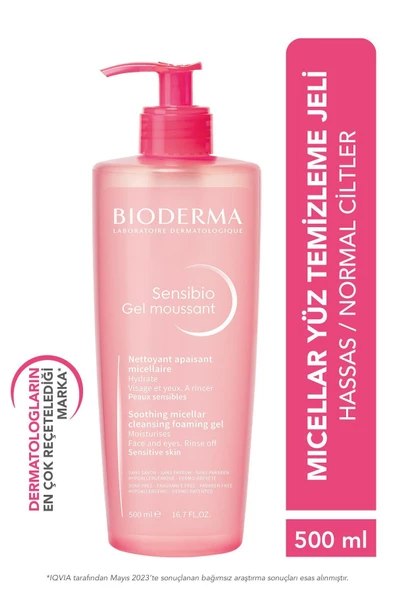 Bioderma  Sensibio Foaming Gel Hassas ve Normal Ciltler Durulanan Micellar Yüz Temizleme Jeli 500 ml