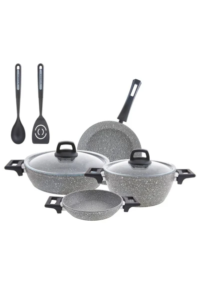 Karaca Biogranit Stella 8 Parça Servis Hediyeli Tencere Seti Gri - 3