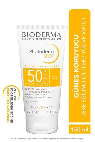 Bioderma  Photoderm SPOT SPF50+ Leke Karşıtı Yüksek Korumalı Yüz ve Vücut Güneş Kremi 150 ml