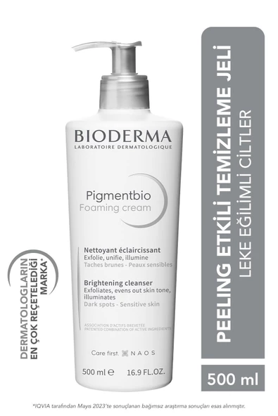 Bioderma  Pigmentbio Foaming Cream Leke Karşıtı Aydınlatıcı Peeling Etkili Yıkama Jeli Yüz ve Vücut 500 ml