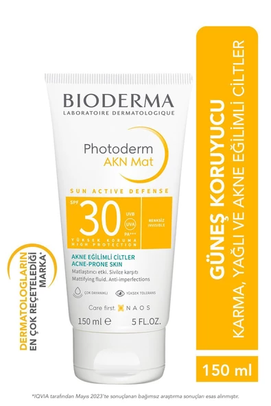 Bioderma  Photoderm AKN Mat Sivilce Karşıtı Güneş Kremi Yağlı Akne Eğilimli Ciltler Matlaştırıcı Etki 150 ml