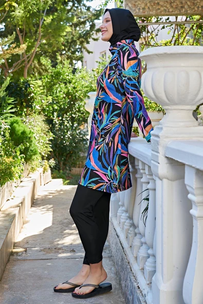 Ruko Maio 23147-3 Kadın Balıkçı Yaka Tam Tesettür Mayo - 5