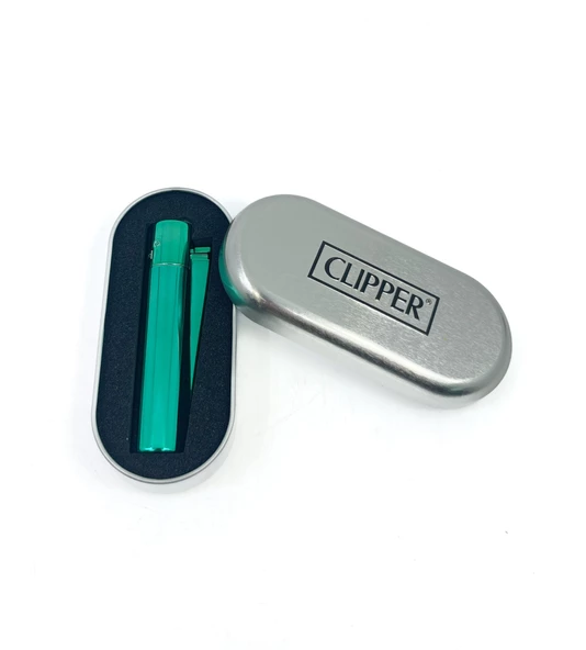 Clipper Özel Kutusunda Metal Çakmak - Metalik Turkuaz Parlak (Polish Metal Turquoise) - Resim 5