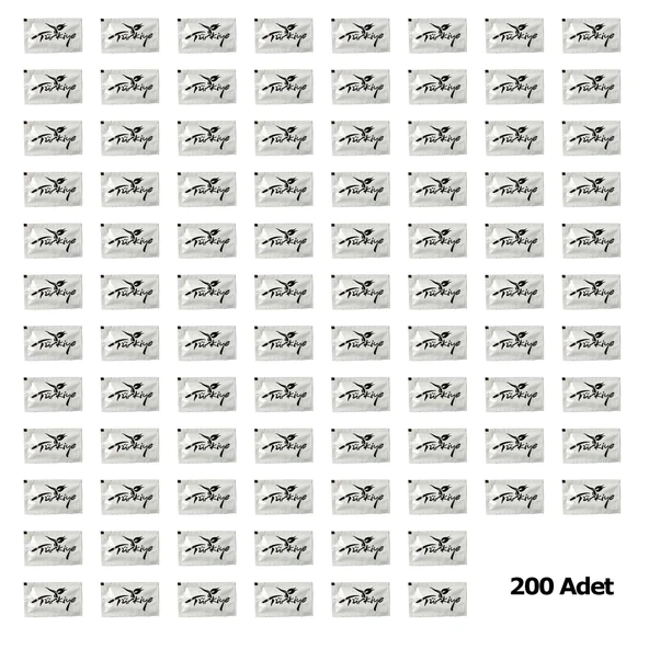 Tek Kullanımlık Otel Islak Mendil Paket / 6x10 Cm. / Türkiye Yazılı Baskılı Poşet / 200 Adetlik Paket - Resim 2