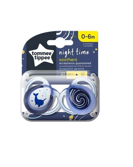 tommee tippee Ortodontik Gece Emziği 2'li 0-6 Ay