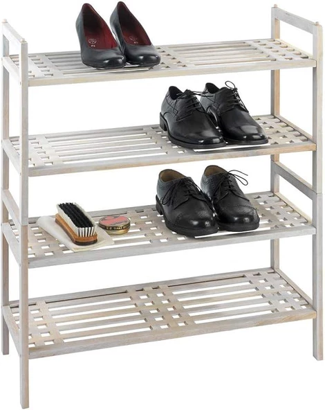 Wenko Norway Raf Ünitesi, 2 'li Doğal Ceviz Ahşap Ayakkabılık - 4