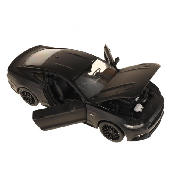 1:24 2015 FORD MUSTANG GT MAT SİYAH WEELY KLASİK MODEL ARAÇ - 4