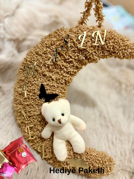 Bebek Anakuzusu Örgü Kapı Süsü Kişiye Özel İsim Tasarım - 11