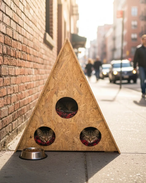 Reyo Kedi Evi Dış Ortam Uygun Ahşap Kedi Evi OSB 78x76x35 cm - CAT21 - Resim 2