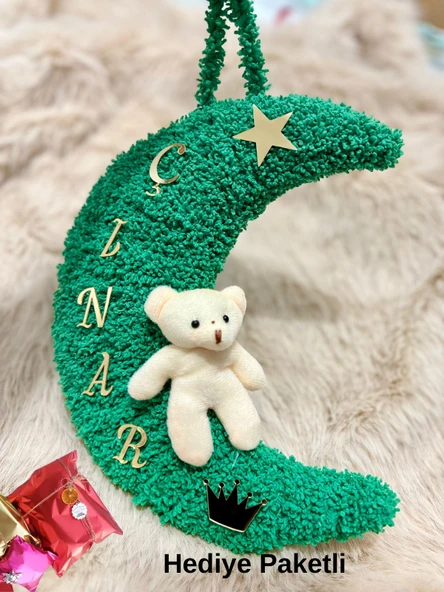 Bebek Anakuzusu Örgü Kapı Süsü Kişiye Özel İsim Tasarım - 12