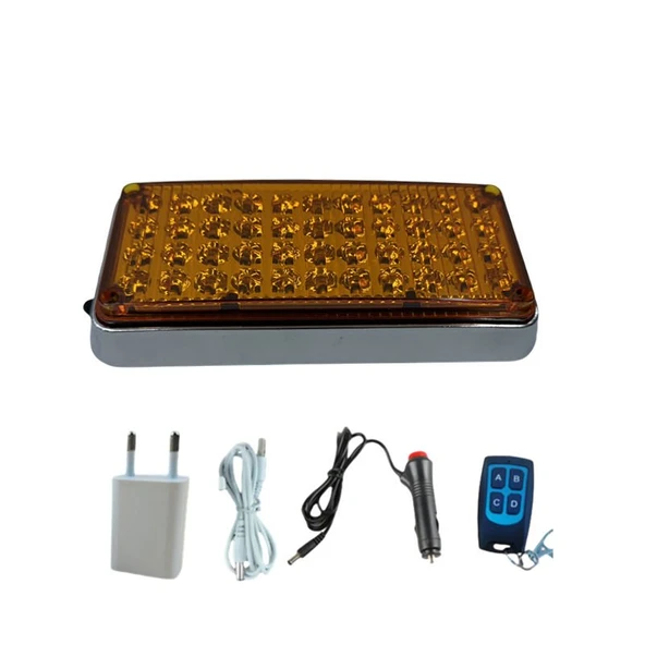 Space Tepe çakar lamba 44led amber kumandalı / LAPA119-1