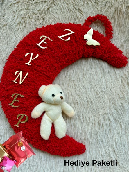 Bebek Anakuzusu Örgü Kapı Süsü Kişiye Özel İsim Tasarım - 4