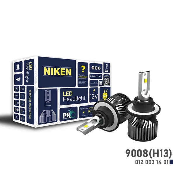 NİKEN 9008 h13 led xenon far aydınlatma seti şimşek etkili niken pro