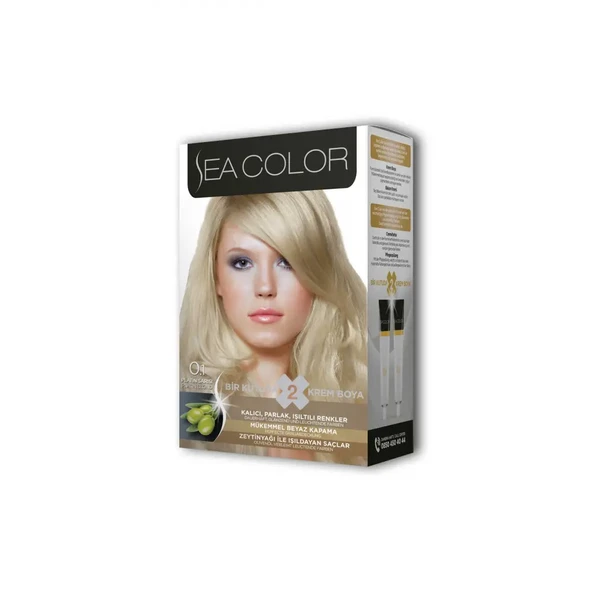Sea Color 2X2 Tüp Krem Saç Boyası Seti Platin Sarısı No:0.1 - 3