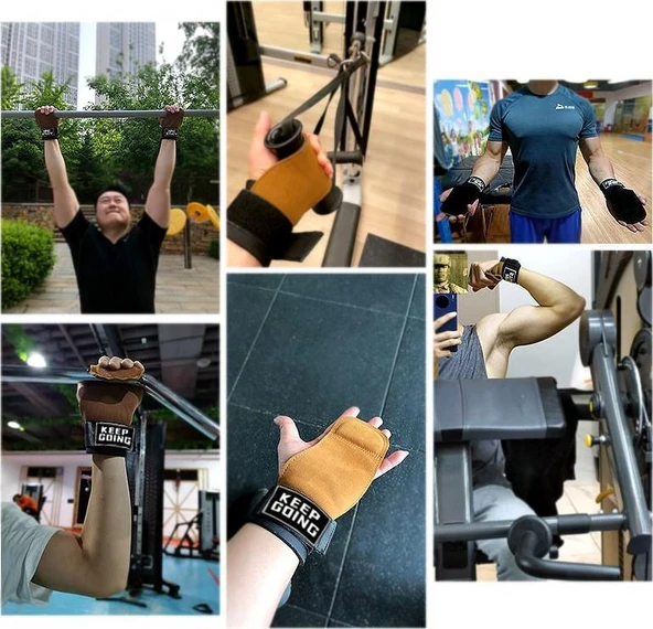 Valkyrie Lifting Straps 2 Adet Ağırlık Eldiveni Tutma Yardımcısı Crossfit Fitness Bileklik Kahve - 6