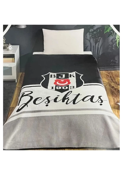Taç Lisanslı Beşiktaş Klasik Tek Kişilik Battaniye 160 x 220