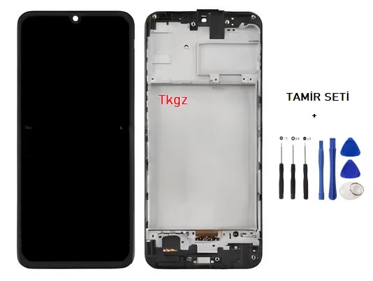 Tkgz - Samsung Galaxy M21 - SM-M215 Uyumlu Lcd Ekran Dokunmatik Orijinal ÇITALI + TAMİR SETİ