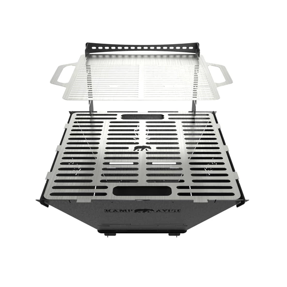 Kamp Ayısı® FireNest™: Grand 3mm Karbon Çelik Ateş Çukuru & Mangal | Su Geçirmez Özel Çantalı - 11