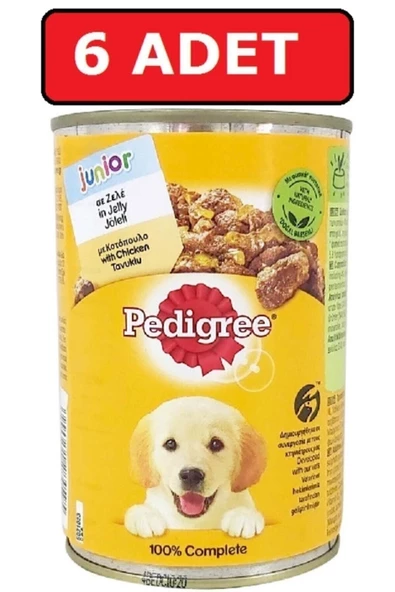 Pedigre Junior Yavru Köpek Konserve 6 Adet X 400 gr Tavuklu Yaş Mama - 2