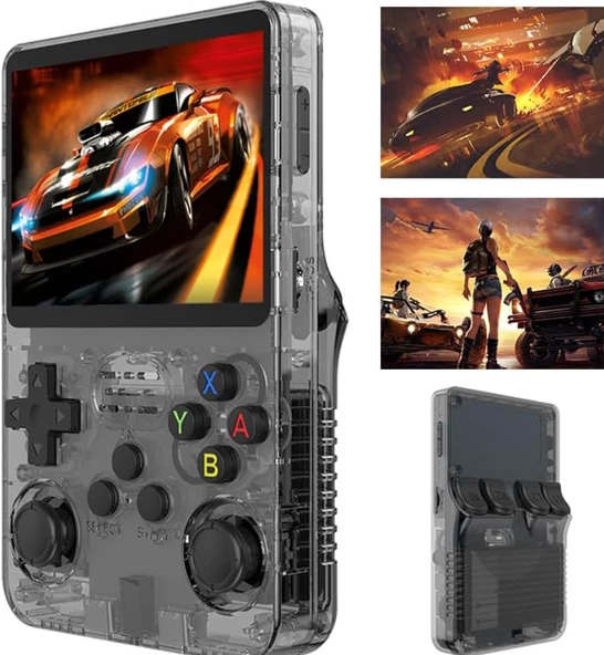 QASUL R36S Retro 3.5 inç IPS ekran elde kullanılır oyun konsolu açık kaynak Linux sistemi 64GB 15000 + oyunlar cep Video oynatıcı SİYAH - 2