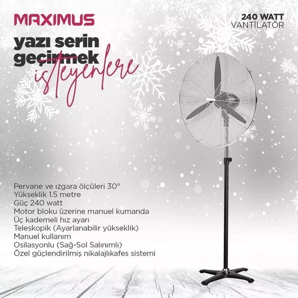 Maximus Titan 001 Sanayi Tipi Ayaklı Vantilatör - 2