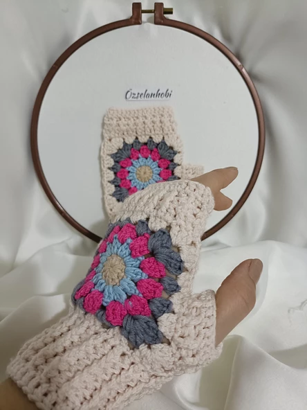 ÖRGÜ MOTİFLİ YARIM ELDİVEN - 2