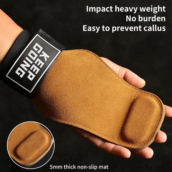 Valkyrie Lifting Straps 2 Adet Ağırlık Eldiveni Tutma Yardımcısı Crossfit Fitness Bileklik Kahve - 9