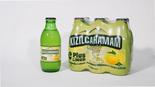 KIZILCAHAMAM C PLUS LİMON AROMALI MADEN SUYU 200 ML X 24 ADET